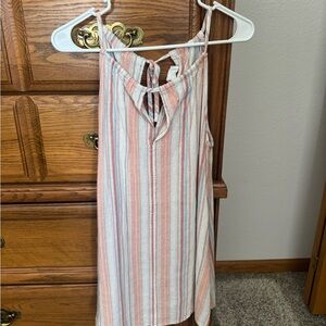 Loft Stripe Halter Neck Tie Dress